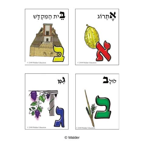 Orange Print Alef Beis Cards Walder Education