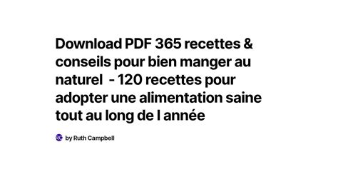 Download Pdf 365 Recettes And Conseils Pour Bien Manger Au Naturel 120 Recettes Pour Adopter Une