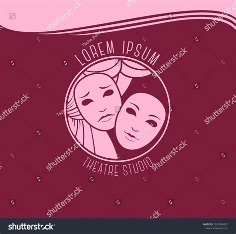 Theater Studio Logo Pink Lilac Theatrical Stock Vector Royalty Free