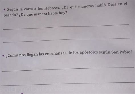 Seg N La Carta A Los Hebreos De Qu Maneras Habl Dios En El Pasado