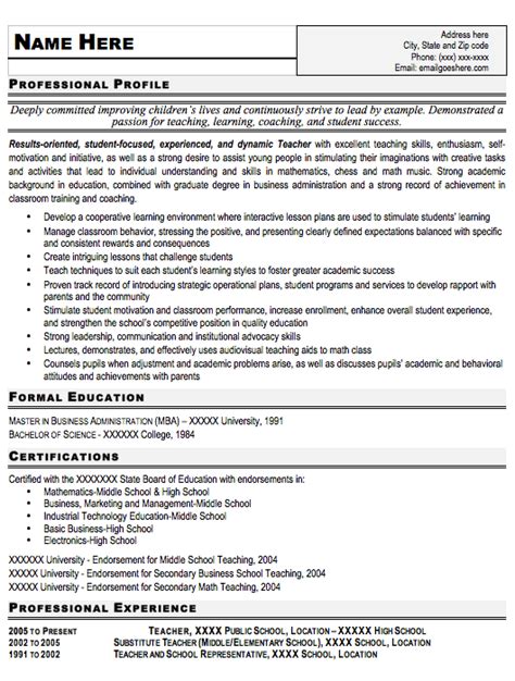 Teacher Resume Sample, Free Resume Template, Professional Teacher Resume Format