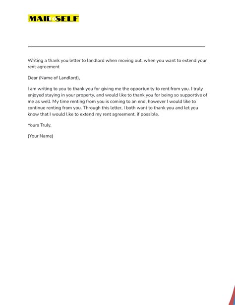 Thank You Letter To Landlord When Moving Out How To Templates