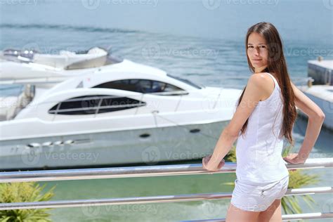 woman on luxury yacht 11279266 Stock Photo at Vecteezy