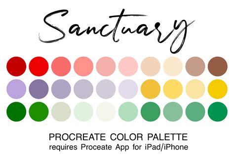 Sanctuary Procreate Color Palette Graphic By Juliecampbelldesigns · Creative Fabrica