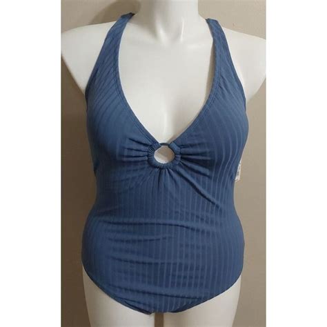 Nwt Kona Sol Womens Large Wide Ribbed Ring Medium Coverage Swimsuit