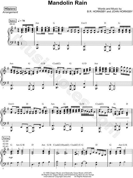 Hdpiano Mandolin Rain Sheet Music Piano Solo In C Major Download And Print Sku Mn0180685