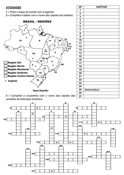 ATIVIDADE MAPA E CRUZADINHA BRASIL CAPITAIS Suporte