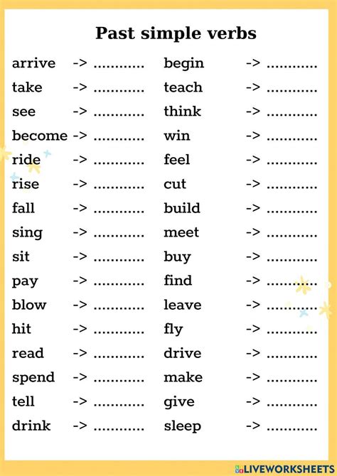 Past Simple Regular And Irregular Verbs Ficha Interactiva Themelower