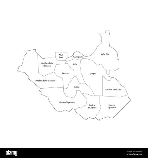 South Sudan Political Map Of Administrative Divisions States