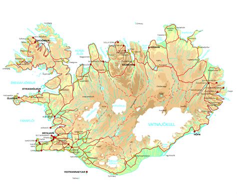 Iceland Physical Relief map - Iceland • mappery