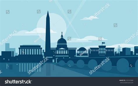 Washington Dc Skyline Stock Vector (Royalty Free) 210197068 | Shutterstock