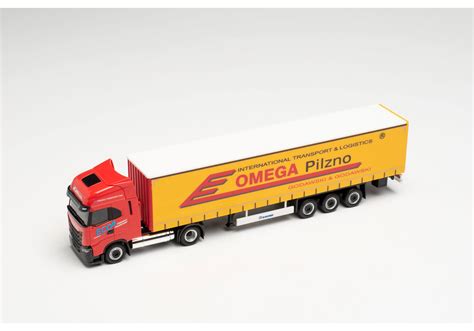 Herpa Iveco S Way LNG Curtain Canvas Semitrailer Omega Pilzno 314527