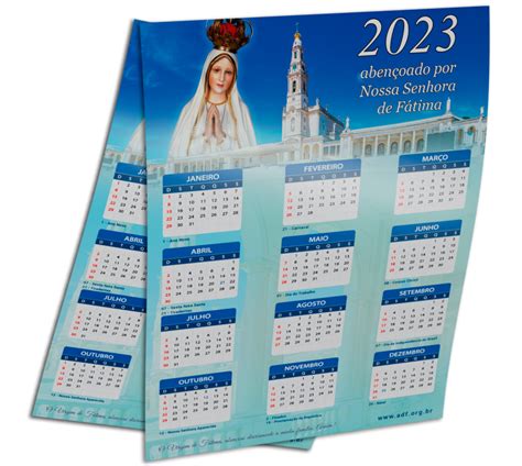 Calendário De Nossa Senhora De Fátima 2023