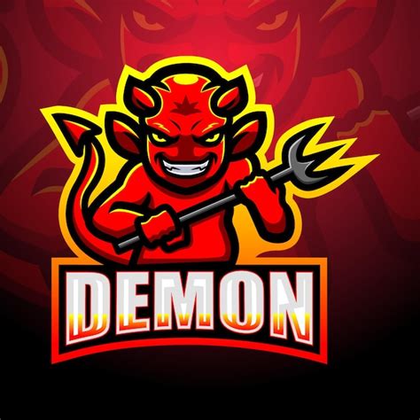 Premium Vector Demon Mascot Esport Illustration