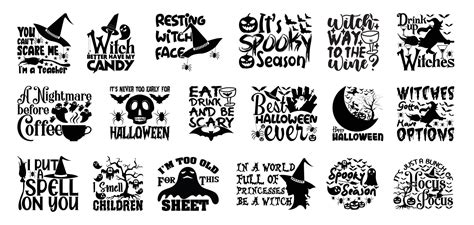 Halloween T shirt Design Bundle, Quotes about Halloween, Halloween T ...