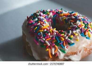 Closeup View Rainbow Sprinkles Donut Stock Photo 2170740887 | Shutterstock