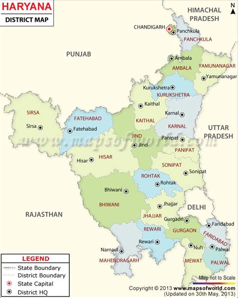 Haryana Map Districts In Haryana India World Map Map Geography Map