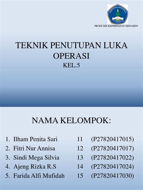 Teknik Penutupan Luka Operasi Pdf