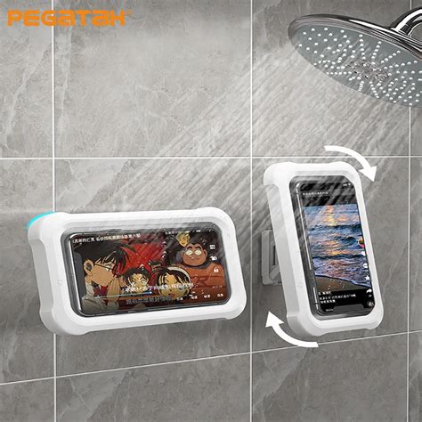 Shower Phone Holder Waterproof With 480 Rotation Angle Adjustable Wall