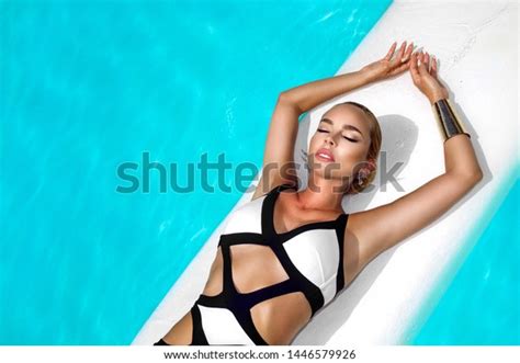 Elegant Sexy Woman Luxury Bikini On Stock Photo Edit Now 1446579926