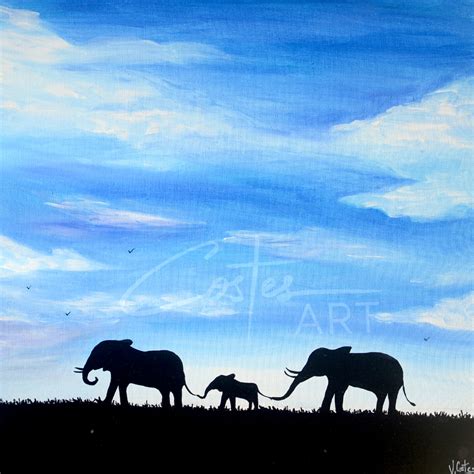 Famille D L Phants Pintura Por Valentine Costes Art Artmajeur