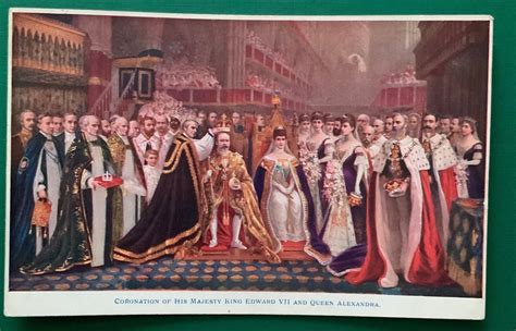 Coronation King Edward V11 & Queen Alexander Old Postcard Unused Rare ...