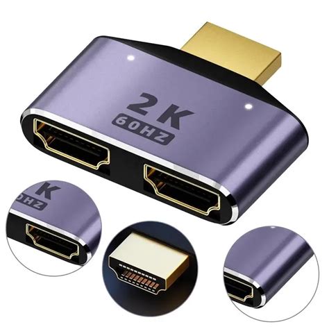 Hdmi Compat Vel Com Adaptador Hdmi Duplo Hd 2k Dual Output Splitter