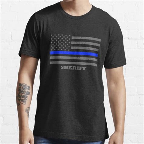 Sheriff Thin Blue Line Flag T Shirt For Sale By Bluelinegear