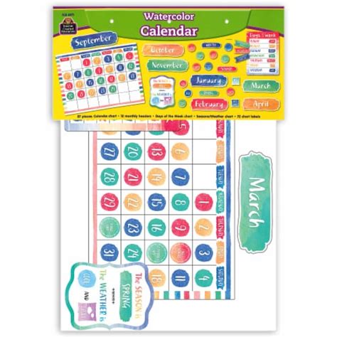 Teacher Created Resources Watercolor Calendar Bulletin Board Display