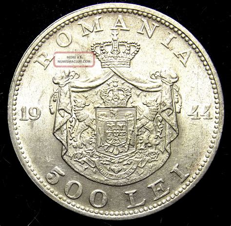 Silver 1944 Romania Silver Coin 500 Lei Mihai I Km 65 Large 32mm 1 Year