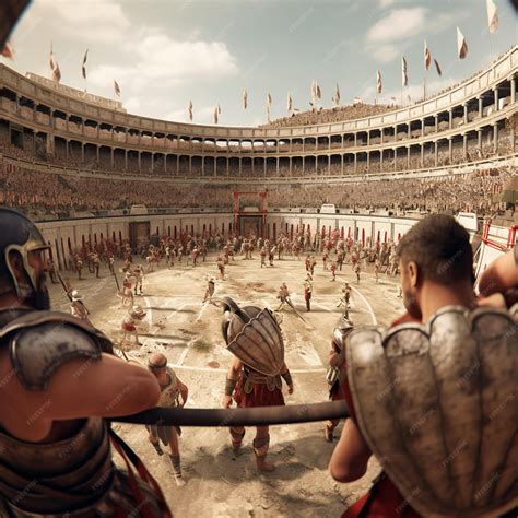 Premium Ai Image Roman Colosseum During A Brutal Gladiator Fight