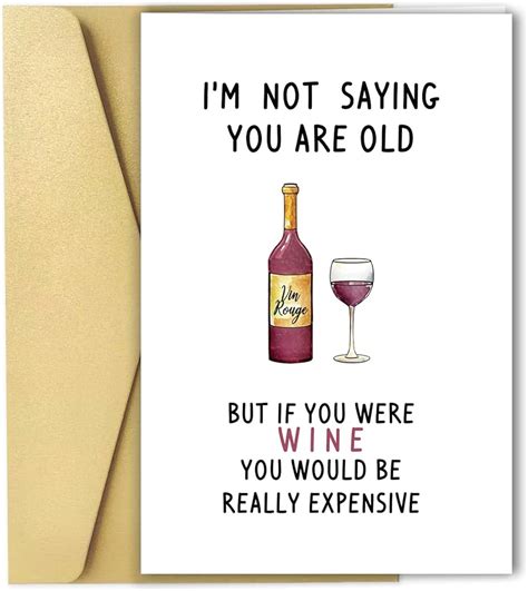 Funny Wine Birthday Card Happy Birthday Card Friend, 46% OFF