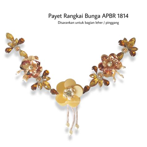 Jual Payet Rangkai Leher Bunga D Rose Gold Permata Kristal Apbr