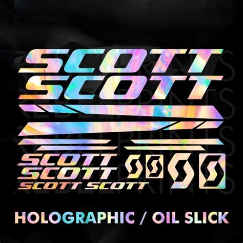 Scott Holographic Oil Slick Bike Vinyl Sticker Decal For Mountain