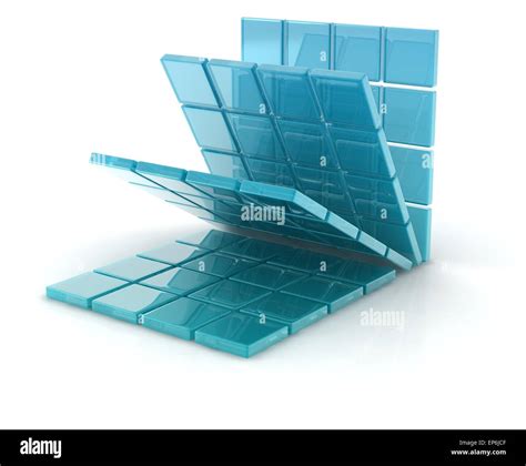 3d blue glass cubes on white background Stock Photo - Alamy