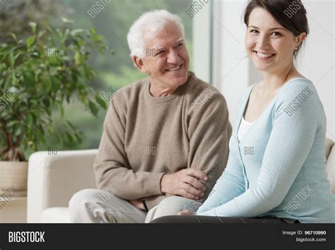 Smiling Grandpa Caring Image And Photo Free Trial Bigstock