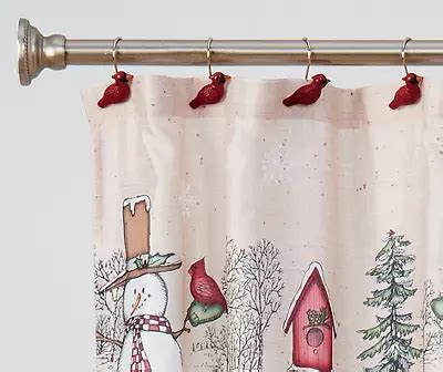 Winter Wonder Lane Snowman Land Shower Curtain & Hooks Set | Big Lots