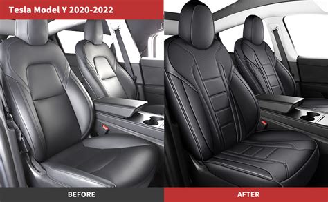 Freesoo Car Seat Covers Custom Fit For Tesla Model Y Waterproof Nappa Leather Full