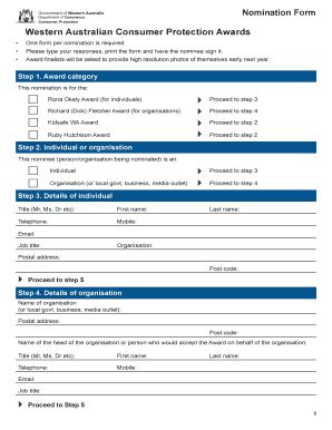 Fillable Online Commerce Wa Gov Western Australian Consumer Protection