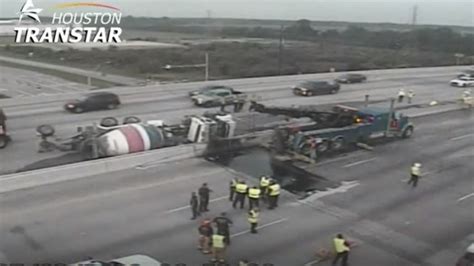 Major Crash Involving Overturned Truck Slows Beltway 8 North