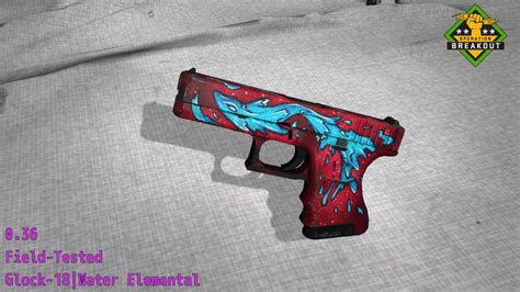 Glock 18 Water Elemental Skin Wear Preview YouTube