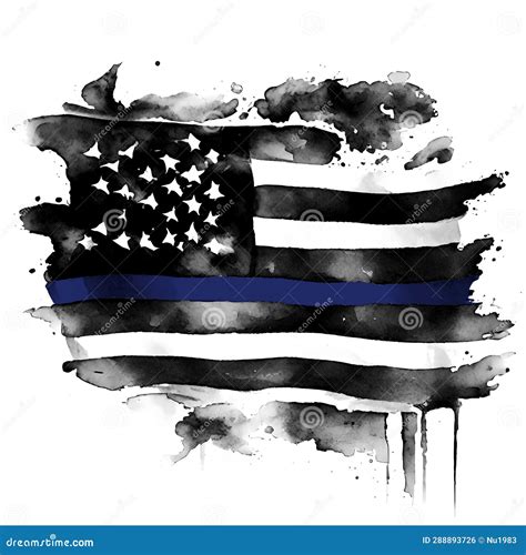 An American Flag Symbolic Of Support For Law Enforcementusa Flag