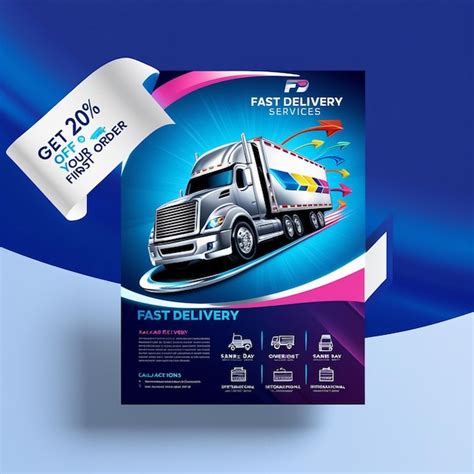 Fast Delivery Services Promotional Flyer With Aigenerated Design