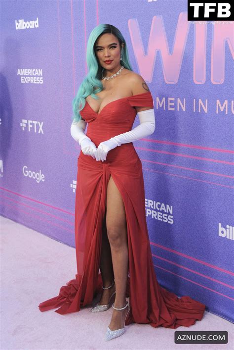 KAROL G Sexy Seen Flaunting Her Hot Cleavage At The Billboard Women In Music Awards In Los