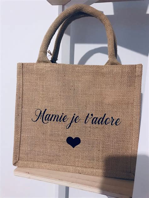 Cabas En Jute Personnalis Texte Personnaliser Sac Cabas Etsy