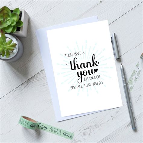 Caregiver Thank You Card Appreciation T For Nurse Hospice