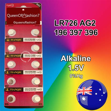 10 X LR726 AG2 396 397 196 Battery Queenof7 1 5V Alkaline Batteries