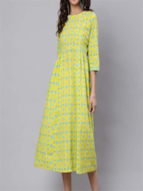 Buy Nayo Ethnic Motifs Printed Cotton A Line Midi Dress Dresses For