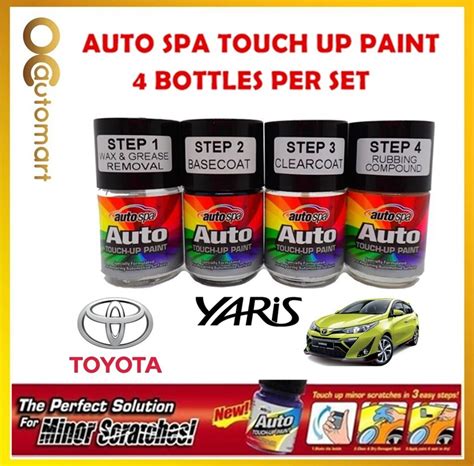 Toyota Yaris Original Touch Up Paint Autospa Touch Up Combo Set 4 Bottles Per Set Shopee