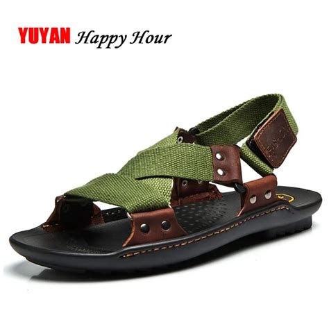 New Summer Sandals Men Canvas Shoes Flat Beach Sandals Male High Quality Brand Mens Casual